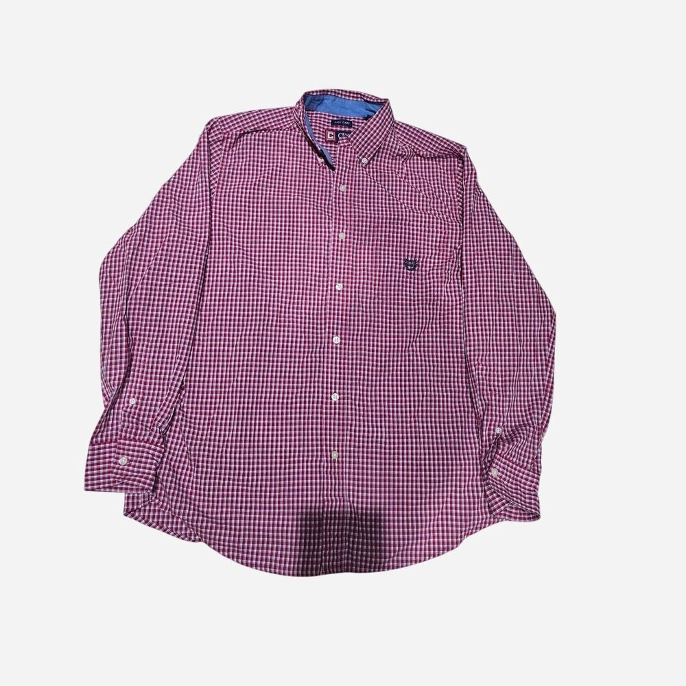 Chaps Button up shirt Men's Size Medium  red and white gingham